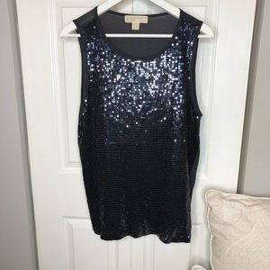 Micheal by Micheal Kors Sequined Black Blouse